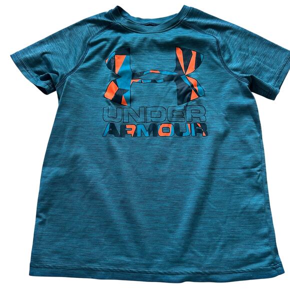 Under Armour Teal and Orange Athletic Short Sleeve Tee - Picture 1 of 5